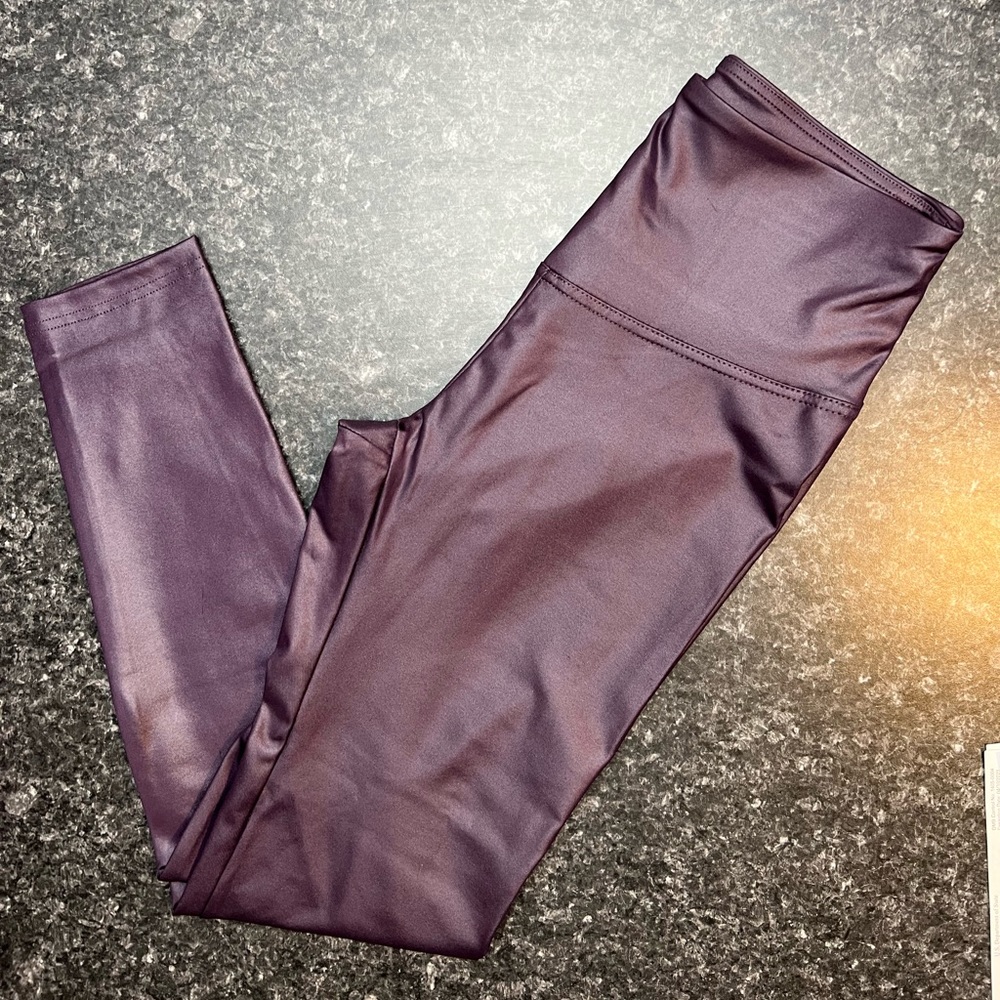 Large Metallic Purple Leggings